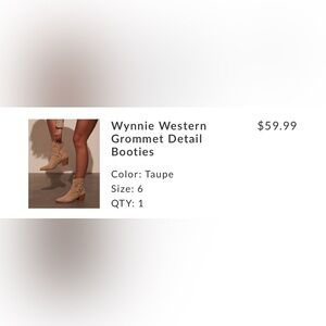 Wynnie Western Grommet Detail Booties - NWT